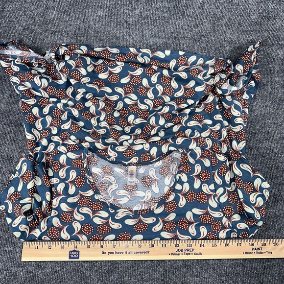 Lularoe Women's Perfect Tee Size XS Tunic Top Blue Floral High‎ Low Short Sleeve - Picture 6 of 7